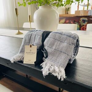 Heath and hand blue throw blanket new